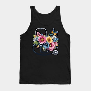 Stethoscope Nurse Doctor Healthcare Novelty Nurse Tank Top